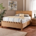 bali & pari Maritza Scalloped Natural Rattan Bed Frame - Handwoven Wicker Headboard and Footboard with Decorative Edge Detail, Boho Coastal Style for Bedroom, Queen - BSOMaritza-Wood/Light Honey-Queen