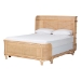 bali & pari Fiore Natural Rattan Bed Frame - Handwoven Wicker Headboard and Footboard with Curved Corners, Boho Coastal Natural Bedroom Furniture, Queen - BSOFiore-Natural/Rattan-Queen