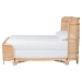 bali & pari Fiore Natural Rattan Bed Frame - Handwoven Wicker Headboard and Footboard with Curved Corners, Boho Coastal Natural Bedroom Furniture, Queen - BSOFiore-Natural/Rattan-Queen