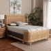 bali & pari Fiore Natural Rattan Bed Frame - Handwoven Wicker Headboard and Footboard with Curved Corners, Boho Coastal Natural Bedroom Furniture, Queen - BSOFiore-Natural/Rattan-Queen