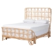 bali & pari Hadley Natural Rattan Bed Frame with Openwork Geometry Headboard and Footboard, Tropical Coastal Boho Bedroom Furniture, Queen - BSOHadley-Natural/Rattan-Queen