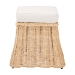 bali & pari Rotem Natural Rattan Ottoman with Cushion - Handwoven Wicker Pleated Skirt Accent Coffee Table or Extra Seating for Living Room or Sunroom, Small - BSORotem-Small-Natural/Rattan-Cushion-Ottoman