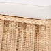 bali & pari Rotem Natural Rattan Ottoman with Cushion - Handwoven Wicker Pleated Skirt Accent Coffee Table or Extra Seating for Living Room or Sunroom, Small - BSORotem-Small-Natural/Rattan-Cushion-Ottoman