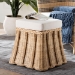 bali & pari Rotem Natural Rattan Ottoman with Cushion - Handwoven Wicker Pleated Skirt Accent Coffee Table or Extra Seating for Living Room or Sunroom, Small - BSORotem-Small-Natural/Rattan-Cushion-Ottoman