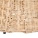 bali & pari Ying Round Natural Rattan Ottoman with Cushion - Handwoven Wicker Pleated Skirt Accent Coffee Table or Extra Seating for Living Room or Sunroom, Small - BSOYing-Small-Natural/Rattan-Cushion-Ottoman