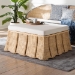 bali & pari Rotem Natural Rattan Ottoman with Cushion - Handwoven Wicker Pleated Skirt Accent Coffee Table or Extra Seating for Living Room or Sunroom, Large - BSORotem-Large-Natural/Rattan-Cushion-Ottoman
