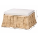 bali & pari Rotem Natural Rattan Ottoman with Cushion - Handwoven Wicker Pleated Skirt Accent Coffee Table or Extra Seating for Living Room or Sunroom, Large - BSORotem-Large-Natural/Rattan-Cushion-Ottoman