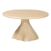 bali & pari Aponi Marbled Resin Coffee Table - Sculptural Center Table with Round Top and Pedestal Base, Modern Contemporary Statement Furniture, Cream - BSOAponi-Cream Marbled Resin-CT