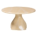 bali & pari Aponi Marbled Resin Coffee Table - Sculptural Center Table with Round Top and Pedestal Base, Modern Contemporary Statement Furniture, Cream - BSOAponi-Cream Marbled Resin-CT