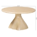 bali & pari Aponi Marbled Resin Coffee Table - Sculptural Center Table with Round Top and Pedestal Base, Modern Contemporary Statement Furniture, Cream - BSOAponi-Cream Marbled Resin-CT