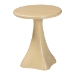 bali & pari Aponi Marbled Resin End Table - Sculptural Side Table with Round Top and Pedestal Base, Modern Contemporary Statement Furniture, Cream - BSOAponi-Cream Marbled Resin-ET