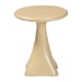 bali & pari Aponi Marbled Resin End Table - Sculptural Side Table with Round Top and Pedestal Base, Modern Contemporary Statement Furniture, Cream - BSOAponi-Cream Marbled Resin-ET