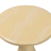 bali & pari Aponi Marbled Resin End Table - Sculptural Side Table with Round Top and Pedestal Base, Modern Contemporary Statement Furniture, Cream - BSOAponi-Cream Marbled Resin-ET