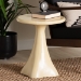 bali & pari Aponi Marbled Resin End Table - Sculptural Side Table with Round Top and Pedestal Base, Modern Contemporary Statement Furniture, Cream - BSOAponi-Cream Marbled Resin-ET