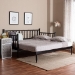 Baxton Studio Marisela Twin-To-King Expandable Daybed - Wood Spindle Bed Frame with Bamboo-Inspired Posts, Modern Transitional Bedroom Furniture - BSOMG0246-4-Black-Twin to King-Daybed