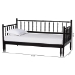 Baxton Studio Marisela Twin-To-King Expandable Daybed - Wood Spindle Bed Frame with Bamboo-Inspired Posts, Modern Transitional Bedroom Furniture - BSOMG0246-4-Black-Twin to King-Daybed