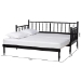 Baxton Studio Marisela Twin-To-King Expandable Daybed - Wood Spindle Bed Frame with Bamboo-Inspired Posts, Modern Transitional Bedroom Furniture - BSOMG0246-4-Black-Twin to King-Daybed