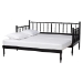 Baxton Studio Marisela Twin-To-King Expandable Daybed - Wood Spindle Bed Frame with Bamboo-Inspired Posts, Modern Transitional Bedroom Furniture - BSOMG0246-4-Black-Twin to King-Daybed