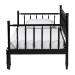 Baxton Studio Marisela Twin-To-King Expandable Daybed - Wood Spindle Bed Frame with Bamboo-Inspired Posts, Modern Transitional Bedroom Furniture - BSOMG0246-4-Black-Twin to King-Daybed