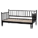 Baxton Studio Marisela Twin-To-King Expandable Daybed - Wood Spindle Bed Frame with Bamboo-Inspired Posts, Modern Transitional Bedroom Furniture - BSOMG0246-4-Black-Twin to King-Daybed