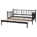Baxton Studio Marisela Twin-To-King Expandable Daybed - Wood Spindle Bed Frame with Bamboo-Inspired Posts, Modern Transitional Bedroom Furniture - BSOMG0246-4-Black-Twin to King-Daybed