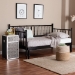 Baxton Studio Marisela Twin-To-King Expandable Daybed - Wood Spindle Bed Frame with Bamboo-Inspired Posts, Modern Transitional Bedroom Furniture - BSOMG0246-4-Black-Twin to King-Daybed