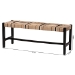 bali & pari Prita Woven Paper Loom Bench with Mahogany Wood Frame - Handcrafted Accent Seating for Dining Room or Entryway, Black - BSOBNCH-1-BK Wood/BR Loom-Bench