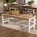 bali & pari Prita Woven Paper Loom Bench with Mahogany Wood Frame - Handcrafted Accent Seating for Dining Room or Entryway, White - BSOBNCH-1-WH Wood/BR Loom-Bench