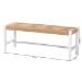 bali & pari Prita Woven Paper Loom Bench with Mahogany Wood Frame - Handcrafted Accent Seating for Dining Room or Entryway, White - BSOBNCH-1-WH Wood/BR Loom-Bench
