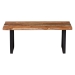 bali & pari Apio Wood Epoxy Resin Coffee Table with Glass Inlay - Rectangular Live Edge Teak wood Accent Table with Black Metal Base, Modern Rustic Centerpiece - BSOApio-Hollow Teak Wood/Resin-Coffee Table-Boxed
