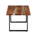 bali & pari Apio Wood Epoxy Resin Coffee Table with Glass Inlay - Rectangular Live Edge Teak wood Accent Table with Black Metal Base, Modern Rustic Centerpiece - BSOApio-Hollow Teak Wood/Resin-Coffee Table-Boxed