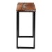 bali & pari Apio Wood Epoxy Resin Console Table with Glass Inlay - Rectangular Live Edge Teak Wood Accent Table with Black Metal Base, Modern Rustic Furniture for Living Room or Entryway - BSOApio-Hollow Teak Wood/Resin-Console Table-Boxed