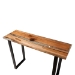 bali & pari Apio Wood Epoxy Resin Console Table with Glass Inlay - Rectangular Live Edge Teak Wood Accent Table with Black Metal Base, Modern Rustic Furniture for Living Room or Entryway - BSOApio-Hollow Teak Wood/Resin-Console Table-Boxed