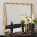 Baxton Studio Cassara Gold Scalloped Rectangular Wall Mirror - Stylish Curved Edge Decorative Wall Accent for Living Room, Bedroom, or Entryway - BSORXW-10997-Wall Mirror