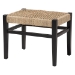 bali & pari Amber Seagrass Accent Bench - Handwoven Natural Fiber Stool with Black Wood Frame, Compact Coastal Boho Seating for Living Room or Entryway - BSOAmber-Natural/Black Matte-Wooden/Seagrass-Bench