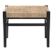 bali & pari Amber Seagrass Accent Bench - Handwoven Natural Fiber Stool with Black Wood Frame, Compact Coastal Boho Seating for Living Room or Entryway - BSOAmber-Natural/Black Matte-Wooden/Seagrass-Bench