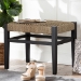 bali & pari Amber Seagrass Accent Bench - Handwoven Natural Fiber Stool with Black Wood Frame, Compact Coastal Boho Seating for Living Room or Entryway - BSOAmber-Natural/Black Matte-Wooden/Seagrass-Bench