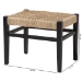 bali & pari Amber Seagrass Accent Bench - Handwoven Natural Fiber Stool with Black Wood Frame, Compact Coastal Boho Seating for Living Room or Entryway - BSOAmber-Natural/Black Matte-Wooden/Seagrass-Bench