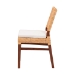 bali & pari Lesia Natural Rattan Dining Chair with Cushion - Handwoven Wicker Side Chair with Mahogany Wood Frame, Coastal Boho Style Seating for Kitchen or Dining Room - BSOLesia-MDN-Mahogany-Cushion-DC