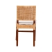 bali & pari Lesia Natural Rattan Dining Chair with Cushion - Handwoven Wicker Side Chair with Mahogany Wood Frame, Coastal Boho Style Seating for Kitchen or Dining Room - BSOLesia-MDN-Mahogany-Cushion-DC