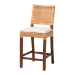bali & pari Lesia Natural Rattan Counter Stool with Cushion - Handwoven Wicker Stool with Mahogany Wood Frame, Coastal Boho Style for Kitchen Island or Bar Seating - BSOLesia-MDN-Mahogany-Cushion-CS