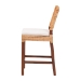 bali & pari Lesia Natural Rattan Counter Stool with Cushion - Handwoven Wicker Stool with Mahogany Wood Frame, Coastal Boho Style for Kitchen Island or Bar Seating - BSOLesia-MDN-Mahogany-Cushion-CS