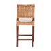 bali & pari Lesia Natural Rattan Counter Stool with Cushion - Handwoven Wicker Stool with Mahogany Wood Frame, Coastal Boho Style for Kitchen Island or Bar Seating - BSOLesia-MDN-Mahogany-Cushion-CS
