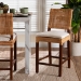 bali & pari Lesia Natural Rattan Counter Stool with Cushion - Handwoven Wicker Stool with Mahogany Wood Frame, Coastal Boho Style for Kitchen Island or Bar Seating - BSOLesia-MDN-Mahogany-Cushion-CS