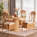 bali & pari Wallis 5-Piece Natural Rattan Dining Set with Round Pedestal Table and 4 Chairs, Handwoven Wicker Dining Furniture with Cushioned Seats, Boho Coastal Kitchen or Dining Room Set - BSOWallis-Light Honey Rattan-5PC Dining Set