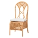 bali & pari Tony 5-Piece Natural Rattan Dining Set with Round Scalloped Edge Table and 4 Chairs, Handwoven Wicker Dining Furniture with Cushioned Seats, Boho Coastal Kitchen or Dining Room Set - BSOTony-Light Honey Rattan-5PC Dining Set