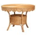 bali & pari Tony 5-Piece Natural Rattan Dining Set with Round Scalloped Edge Table and 4 Chairs, Handwoven Wicker Dining Furniture with Cushioned Seats, Boho Coastal Kitchen or Dining Room Set - BSOTony-Light Honey Rattan-5PC Dining Set