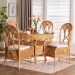bali & pari Tony 5-Piece Natural Rattan Dining Set with Round Scalloped Edge Table and 4 Chairs, Handwoven Wicker Dining Furniture with Cushioned Seats, Boho Coastal Kitchen or Dining Room Set - BSOTony-Light Honey Rattan-5PC Dining Set
