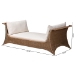 bali & pari Kalisha Natural Rattan Daybed with Cushions - Coastal Boho Indoor Lounge Sofa Bench for Living Room, Sunroom, or Bedroom Relaxation - BSOKalisha-Grey/Rattan-Daybed