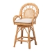 bali & pari Adam Natural Rattan Counter Stool with Cushion - Handwoven Wicker Swivel Bar Chair for Kitchen Island or Lounge Area